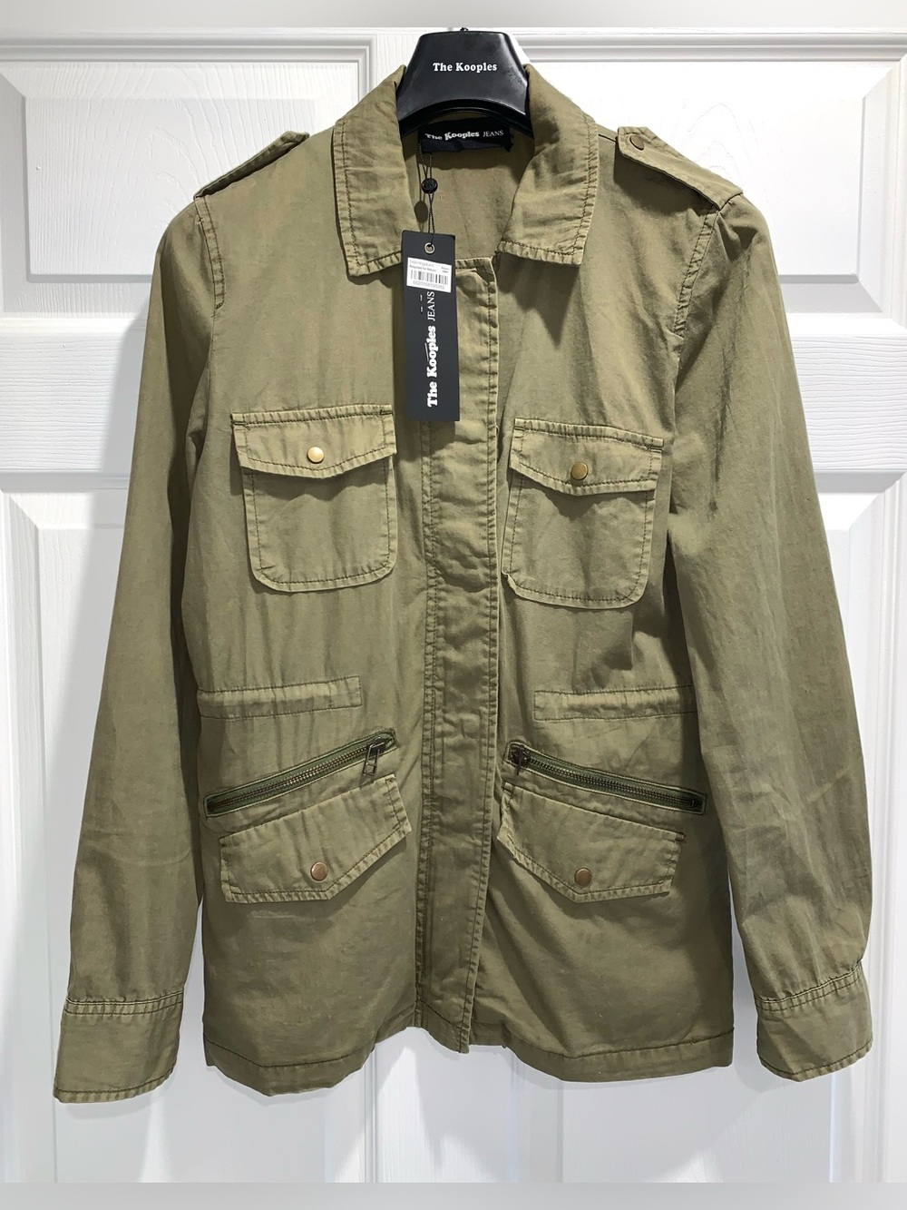 The Kooples $285 NWT Olive Lightweight Military Jacket, Size M